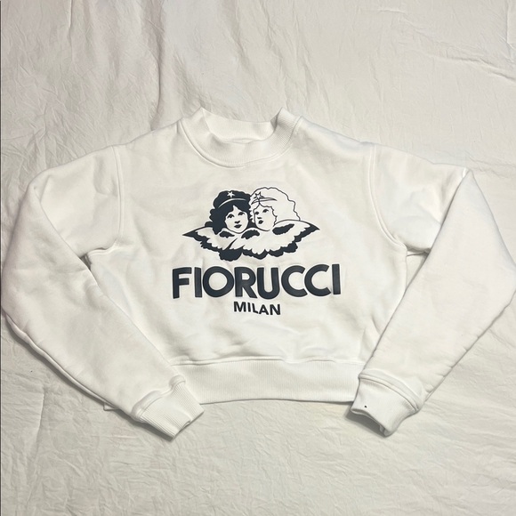 Fiorucci Sweaters - Fiorucci Women's White and Black Angel Sweater